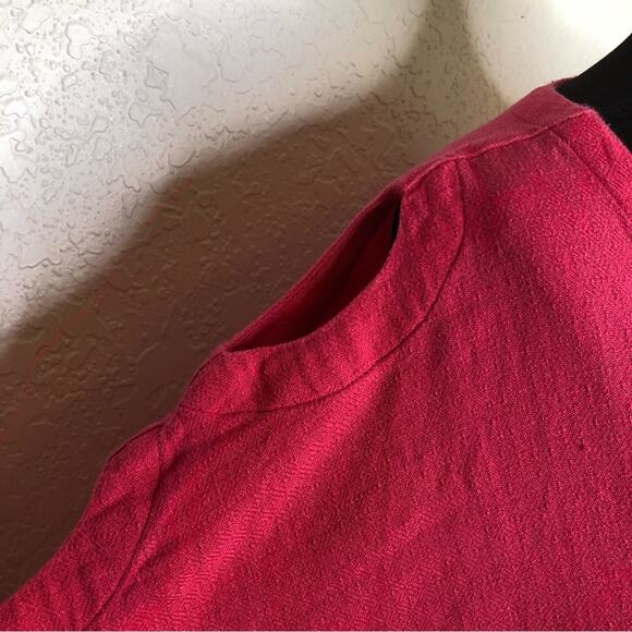 Soft Surroundings bright pink open sleeve v neck top size Petite Extra Large PXL - Picture 7 of 16